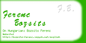 ferenc bozsits business card